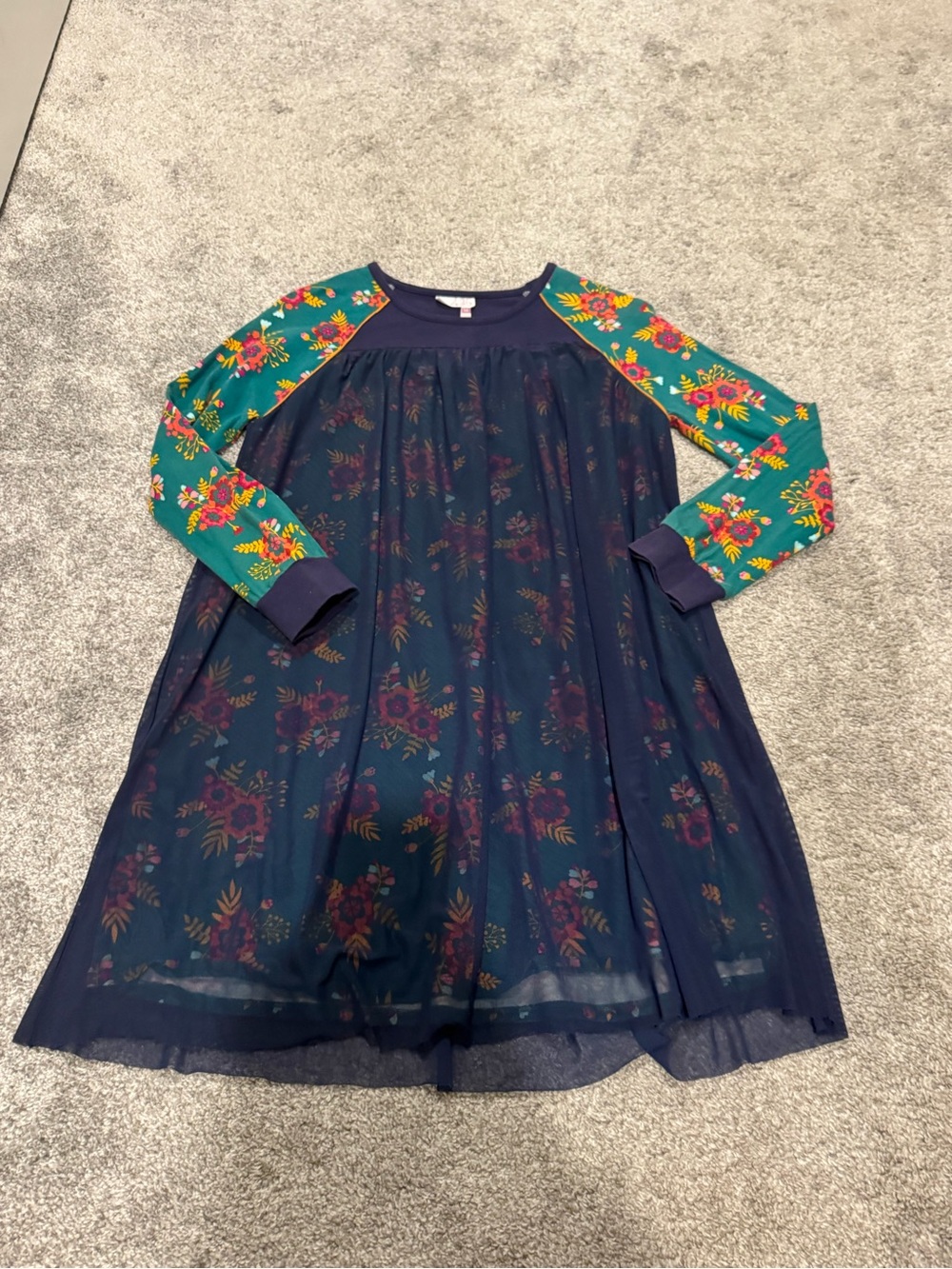 Matilda Jane | Navy Floral Long-Sleeve Swing Dress for Girls